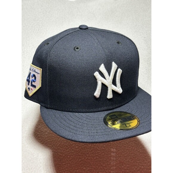New York Yankees New Era Jackie Robinson Day 59FIFTY Hat Size Navy 7 3/8 NWT MLB - Picture 1 of 10
